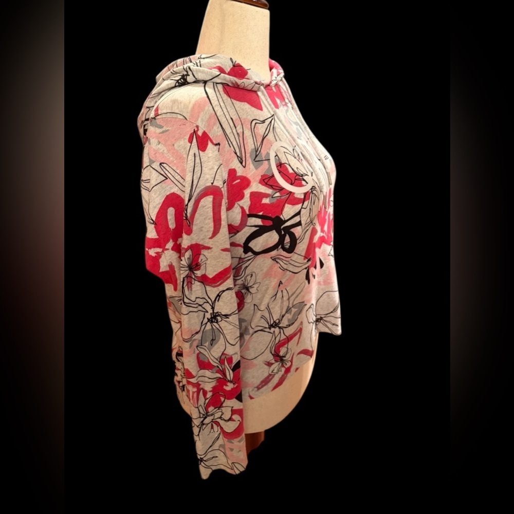 Calvin Klein Performance Floral Hoodie Women’s Large W Logo Athleisure Pullover - Picture 6 of 15
